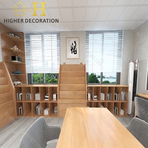 Tùy chỉnh thiết kế thư viện đồ nội thất soild gỗ thư viện kệ sách matel Khung Thư Viện kệ với LED ánh sáng - Product Image 3