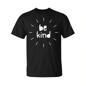 T-shirt Be Kind Burst noir unisexe taille adulte moyenne, t-shirt promotionnel - Product Image 2
