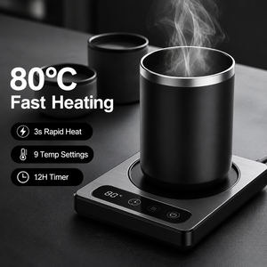 Chauffe-tasse de bureau, chauffe-gobelet, cadeaux de bureau et de Noël, technologie tactile et écran LCD numérique, acier inoxydable <span class=keywords><strong>304</strong></span> - Product Image 2