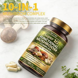 Super 10 Functional <strong>Mushroom</strong> <strong>Capsule</strong> Complex Manufacturer Direct <strong>Chaga</strong> Reishi Lion's Mane Immune Brain Support Supplement - Product Image 6