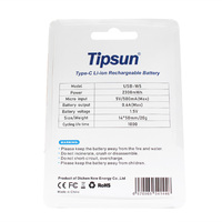 Batterie rechargeable Li-ion AA Tipsun 1,5 V 2300 mWh, charge USB, écologique, 1200 cycles
