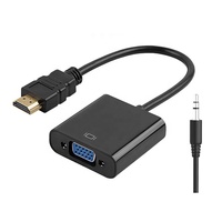 Kabel Konverter Audio Profesional Berkualitas Tinggi 1080p untuk VGA Twisted Pair Coaxial Berlapis Emas 20cm