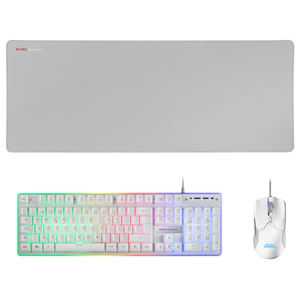 Mars Gaming MCPXWPT White PT Combo H-Mech 104 Key RGB Retroiluminado USB Teclado mecánico Ratón ultraligero y alfombrilla de ratón XXL - Product Image 1