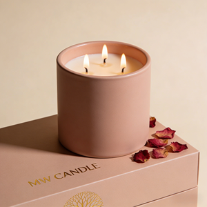 Bougie aromatique en cire de soja MW CANDLE, 3 mèches, parfum floral, design minimaliste pour la décoration de la maison - Product Image 2