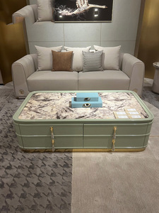 Phù hợp với ghế <span class=keywords><strong>sofa</strong></span> phòng khách, bàn cà phê bằng đá cẩm thạch sang trọng cực lớn tùy chỉnh cho phòng khách của biệt thự - Product Image 2