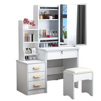 Vente en gros Bon marché Moderne LED Coin Maquillage Coiffeuse Commode Tiroirs Miroir pour Chambre à coucher Salle de bain Salon Hôtel Utilisation