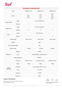 Batterie au phosphate de fer de lithium 15KWH, qualité de stockage, empilable, tout-en-un, appareils électroménagers, connexion hybride au réseau, IP65 - Product Image 4
