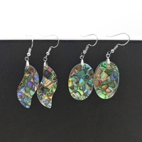 Boucles d'oreilles en coquillages d'ormeaux vertes, couleur mère de perle, cerceaux, bijoux en forme d'éventail, gouttes ovales pour femmes, cadeaux de noël, vente en gros,