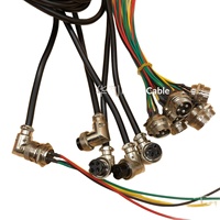 Teknologi Elektronik Huali Konektor Penerbangan 16M yang Dipasang di Kabel GX16-2-3-4P Soket Kabel 7-Core dengan Sudut Lengkung 90 Derajat.