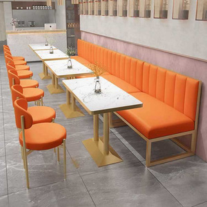 Banquetas Modernas Ecológicas <span class=keywords><strong>para</strong></span> Restaurantes y Conjunto de Muebles Comerciales <span class=keywords><strong>para</strong></span> Restaurantes con Estructuras de Madera y Cubiertas de Piedra - Product Image 4