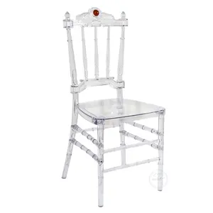 En gros bonne qualité chaise de résine de mariage en plastique chaise de jardin chaise en cristal