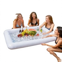 Cross-border Ready-to-Ship Opblaasbare Waterbar 120x60cm PVC Rechthoekige Koelbak voor Feestdrankjes & Fruit