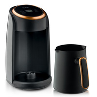 Cafetera Turca, Hervidor de Alta Temperatura de 600W, Cafetera Visual, Tetera, Espumador de Leche, Cafetera Moka, Mini Cafetera Portátil
