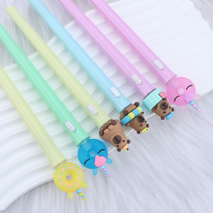Stylo neutre en forme de bonbon ours, célèbre sur internet, mignon, en plastique, à bille, amusant, pour étudiants, prix de vacances, avec lumière - Product Image 4