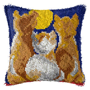 Classique chat loquet crochet oreiller Kit chat bricolage broderie tapis <span class=keywords><strong>coussin</strong></span> avec des motifs <span class=keywords><strong>de</strong></span> <span class=keywords><strong>point</strong></span> <span class=keywords><strong>de</strong></span> <span class=keywords><strong>croix</strong></span> pour la maison canapé décor adulte artisanat - Product Image 2