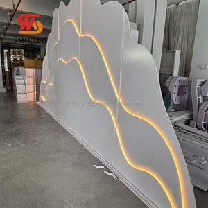 Smooth Factory Custom Popular Acrílico Led Blanco Floral Wedding Arch Door Stage Telón de fondo para grandes ventas - Product Image 2