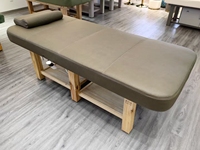 Table de massage professionnelle chauffée en bois massif, lit de beauté de luxe pour spa avec support à 6 pieds pour centre de bien-être