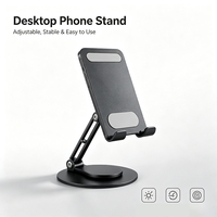 Support de téléphone de bureau réglable en alliage d'aluminium, pliable, pour tablette, vente chaude 2026, fourni directement par l'usine chinoise