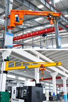 Grue à flèche murale de 2 tonnes à montage direct usine avec palan électrique à chaîne pour la manutention de matériaux en atelier