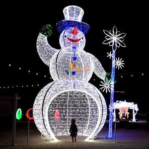Lumières décoratives de Noël personnalisées en forme de bonhomme de neige lumineux 3D pour l'aménagement paysager extérieur, les <span class=keywords><strong>activités</strong></span> de centre commercial d'<span class=keywords><strong>Halloween</strong></span> - Product Image 3