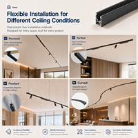 Système d'éclairage LED magnétique modulaire sur rail linéaire réglable pour plafond, compatible HomeKit, idéal pour les bureaux