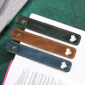 Full-Grain Cowhide Book Marker Minimalist <b>Bookmark</b> Heart Hollow Design Book Page Holder Promotional Gift for Student Teacher - Product Image 2