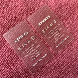 Etiqueta Transparente de TPU con Logotipo Dorado de Alta Elasticidad, Etiquetas de TPU de Plástico Transparente con <span class=keywords><strong>Instrucciones</strong></span> de Cuidado en Color Dorado Impresas y Lavables para Trajes de Baño - Product Image 5