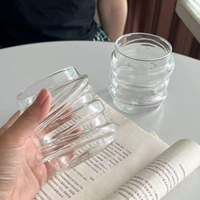 460ml Spirale Twist Wave Glazen Bekerglas Hoog Borosilicaat Onregelmatige Rimpel IJs Koffie Tumbler Transparant Water Sap Whisky Glaswerk
