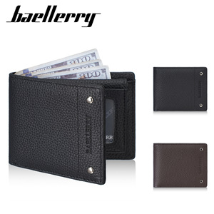 กระเป๋าสตางค์ผู้ชาย Baellerry หนังแท้ พับสองตอนอเนกประสงค์ ใช้ได้ทุกวัน - Product Image 1