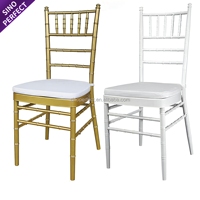 Chaises de restaurant modernes et économiques en métal doré empilables pour événements