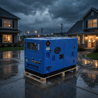 Petit Générateur Diesel Silencieux 3-7.5kW 8-10kVA à Onduleur 220V/230V Portable pour Usage Domestique Refroidi par Eau Démarrage Électrique 12V DC