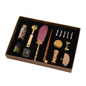 กล่องของขวัญใส่ปากกาคอแร้ง,มีช่องใส่ของที่ปั๊มตราประทับขี้ผึ้งเขียนตัวอักษรแบบย้อนยุค - Product Image 3