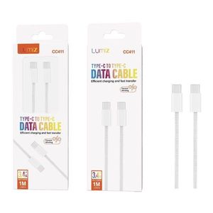 Cable de datos Lumiz Tipo C a Tipo C de 1M 3A para carga rápida y transferencia de datos - Product Image 1