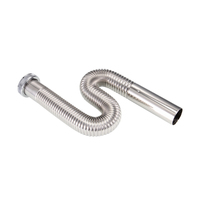 Tuyau de drainage flexible en acier inoxydable 304 poli en laiton avec joint à ressort en S, résistant à la corrosion, 50/80 cm, tuyau de plomberie