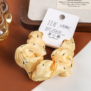 Chouchous en gaze à effet dégradé lumineux de 11 cm, vente en gros, bandeaux imprimés doux en deux pièces pour filles et femmes - Product Image 5