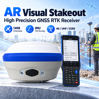 Penerima AR GNSS RTK Presisi Tinggi 1408 Kanal Multi Band GPS BDS Peralatan Survei IMU Tilt CORS Sistem RTK