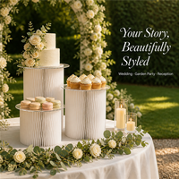 Colonnes romaines en papier pliables pour table de desserts, piliers de mariage, pièces de décoration pour vitrine, supports à gâteaux, accents de mariage