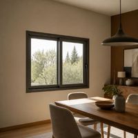 Ventana de Aluminio Marrón Grisáceo de Fábrica JUNYAO, 2.0 mm, Cierre Multipunto, Resistente a la Intemperie, Aislamiento Térmico, CE NFRC AS2047 ODM, RAL Personalizado