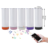 Botol air termos portabel baja tahan karat sublimasi 20oz Logo kustom cangkir air iklan Speaker Bluetooth cangkir keramik