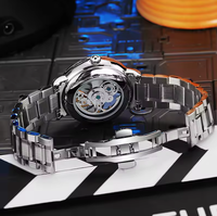 DULUNWE 6057 nouvelle montre pour hommes de marque supérieure tout acier étanche automatique mécanique squelette conception Tourbillon montre pour hommes lumineuse