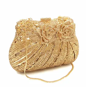 Wholesale Full Rhinestone Crystal handmade bridal evening clutch bag for wedding