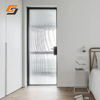 Porte moderne personnalisée Portes à double vitrage Porte vitrée à battant en aluminium insonorisée