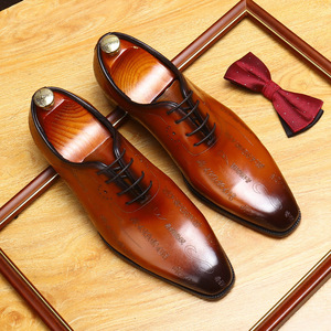 Zapatos Oxford Grises de Alta Gama con Diseño de Patchwork, Punta Cuadrada Pequeña, Transpirables, Ligeros, Antideslizantes, para Primavera/Verano, Zapatos de Vestir para Negocios - Product Image 1