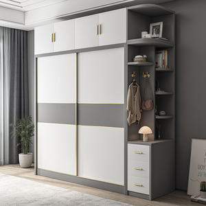 ตู้เสื้อผ้าแบบมัลติฟังก์ชั่น ประตูบาน<span class=keywords><strong>เลื่อน</strong></span>กระจกสีเทา คุณภาพสูง สไตล์โมเดิร์น สำหรับห้องนอนแบบสั่งทำพิเศษ - Product Image 5