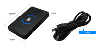 Pembaca Kartu RFID USB TECHRFID 125kHz Grosir, Protokol ISO11784/785, Hanya untuk Desktop, Pembaca Kartu Kontrol Akses Chip ID