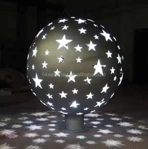 Escultura Metálica Decorativa Senzhao con LED para Jardín, Impermeable IP65, Hermosa Forma de Bola Redonda - Product Image 1