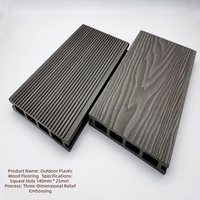 Risenhome Revêtement de terrasse composite creux imperméable 140x25mm, grain de bois 3D en relief profond, sol WPC pour jardin, parc, terrasse, balcon