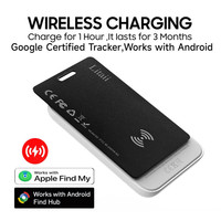 Localisateur de porte-monnaie universel ultra-mince à double système de positionnement global rechargeable pour Apple et Android