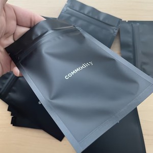 Black Matte Zipper Pouch for Perfume & Cosmetic Samples Custom Printed Logo - Product Image 3
