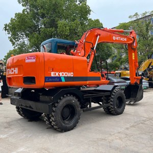 Vente flash - Excavatrice hydraulique d'occasion à roues moyennes Hitachi EX100WD, 10 tonnes, bon état, moteur d'origine, prix bas - Product Image 5